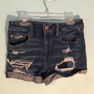 super high rise shortie jean shorts